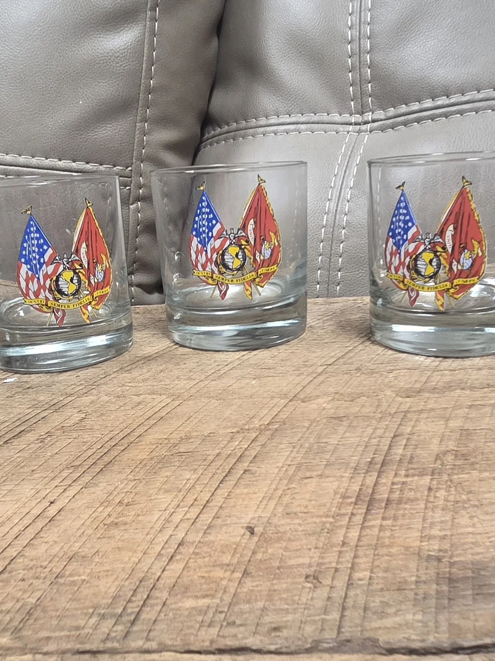 USMC Semper Fidelis Whiskey Highball Glass ~ Lot of 5 ~ Bin RR